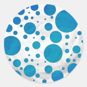 Ocean Blue Polka Dots Ronde Sticker