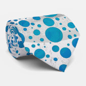 Ocean Blue Polka Dots Stropdas (Opgerold)