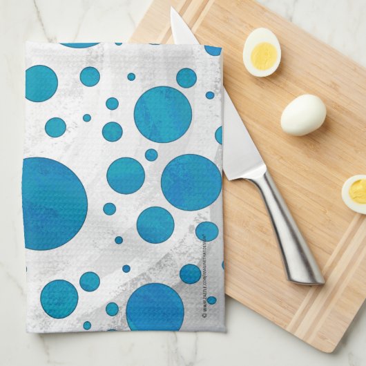 Ocean Blue Polka Dots Theedoek (Quarter Fold)