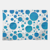 Ocean Blue Polka Dots Theedoek (Horizontaal)