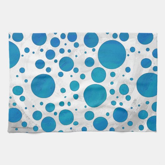 Ocean Blue Polka Dots Theedoek (Horizontaal)