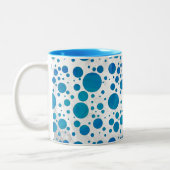 Ocean Blue Polka Dots Tweekleurige Koffiemok (Links)