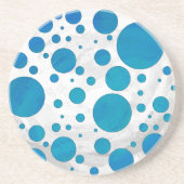 Ocean Blue Polka Dots Zandsteen Onderzetter (Voorkant)