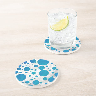 Ocean Blue Polka Dots Zandsteen Onderzetter