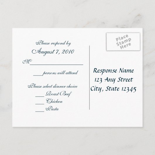 Ocean Blue/ Response Kaart (Achterkant)