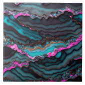 Ocean Blue Roze Goud Marmer Modern Collectie Tegeltje (Voorkant)