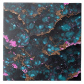 Ocean Blue Roze Goud Marmer Populair Collectie Tegeltje (Voorkant)