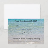 Ocean Blue Rsvp met liedje Aanvraag Kaartje (Voorkant / Achterkant)