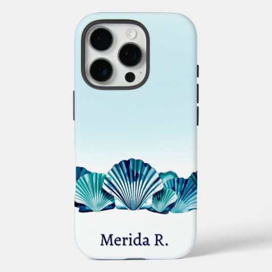 Ocean Blue Scallop-rand Case-Mate iPhone Case (Achterkant)