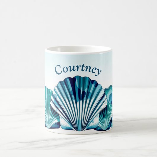 Ocean Blue Scallop-rand Koffiemok (Center)