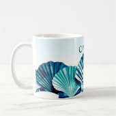 Ocean Blue Scallop-rand Koffiemok (Links)