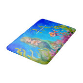 Ocean Blue Schattige Monogram Naam Zeemeermin Badm Badmat (Gekanteld)