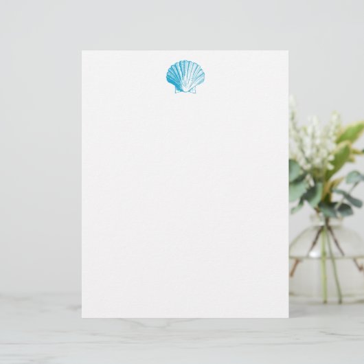 Ocean Blue Seashell Letterhead (Staand voorkant)