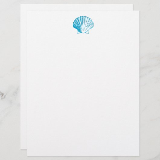 Ocean Blue Seashell Letterhead (Voorkant / Achterkant)