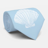 Ocean Blue Seashell Stropdas (Opgerold)