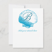 Ocean Blue Shell Beach Wedding RSVP-kaarten RSVP Kaartje (Achterkant)