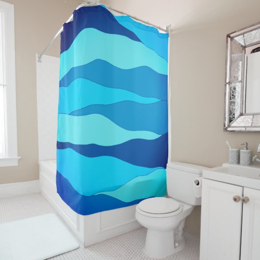 Ocean Blue Shower-gordijn Douchegordijn (In situ)