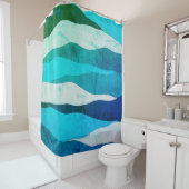  Ocean Blue Shower-gordijn Douchegordijn (In situ)