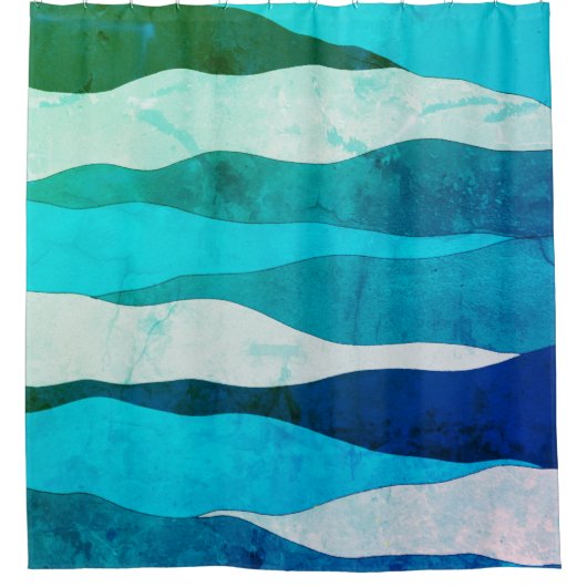  Ocean Blue Shower-gordijn Douchegordijn (Voorkant)