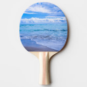 Ocean Blue Sky Clouds Custom Tafeltennisbatje (Achterkant)