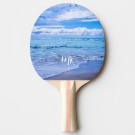 Ocean Blue Sky Clouds Custom Tafeltennisbatje