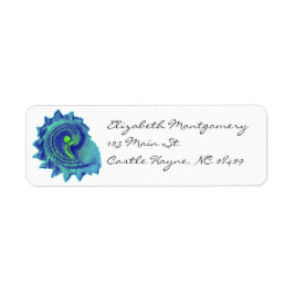 Ocean Blue Spiral Zee Shell Labels
