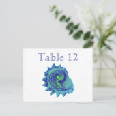 Ocean Blue Spiral Zee Shell Reception Table Number Briefkaart (Staand voorkant)