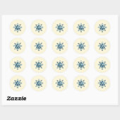 Ocean Blue Square en Diamond Sun Ronde Sticker (Vel)