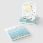 Ocean Blue Stenen Onderzetter (Zijkant)