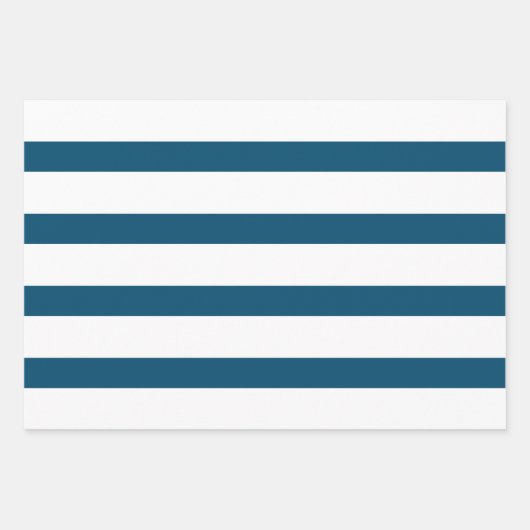 Ocean Blue Stripes Inpakpapier Vel (Voorkant 3)