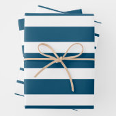 Ocean Blue Stripes Inpakpapier Vel (In situ)