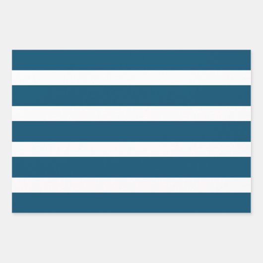 Ocean Blue Stripes Inpakpapier Vel (Voorkant)