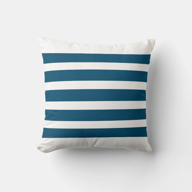 Ocean Blue Stripes Kussen (Voorkant)
