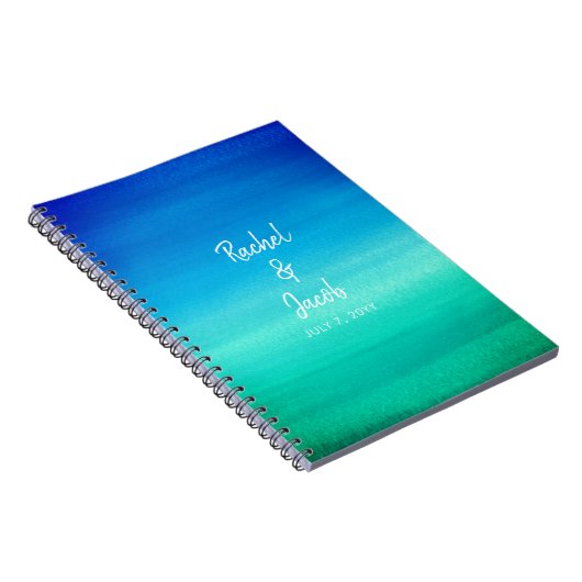 Ocean Blue Summer Beach Wedding Guest Book Notitieboek (Rechterzijde)