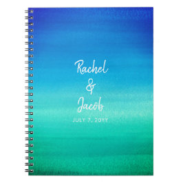 Ocean Blue Summer Beach Wedding Guest Book Notitieboek