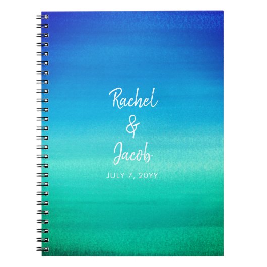 Ocean Blue Summer Beach Wedding Guest Book Notitieboek (Voorkant)