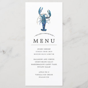 Ocean Blue Thema Lobster Bake Menu
