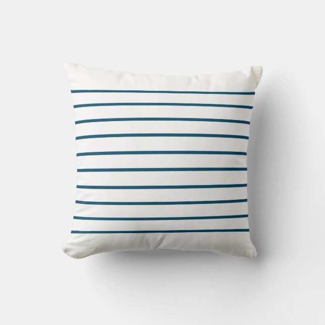 Ocean Blue thin Stripes Kussen (Voorkant)