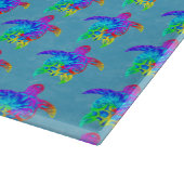 Ocean Blue Tie Dye Island Tribal Turtles Snijplank (Hoek)