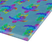 Ocean Blue Tie Dye Island Tribal Turtles Snijplank (Hoek)