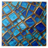 Ocean Blue Trendy Mooi Goud Collectie Tegeltje (Voorkant)