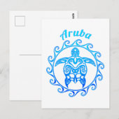 Ocean Blue Tribal Briefkaart (Voorkant / Achterkant)