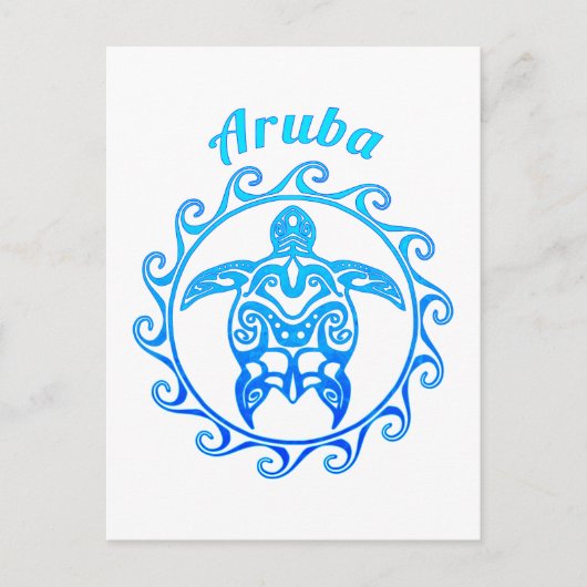 Ocean Blue Tribal Briefkaart (Voorkant)