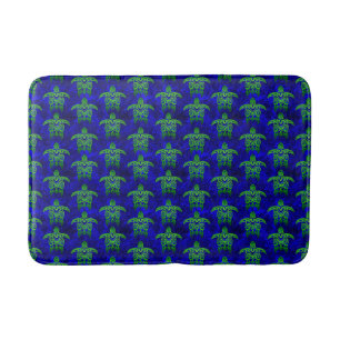 Ocean Blue Tribal Green Sea Turtles Badmat