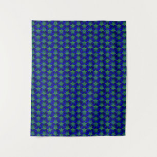 Ocean Blue Tribal Green Sea Turtles Wandkleed