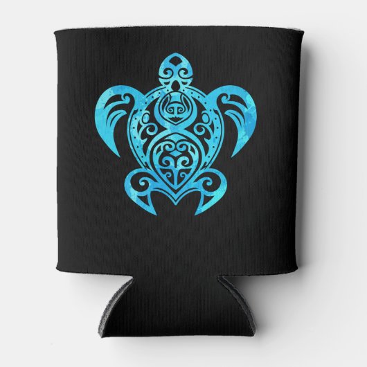 Ocean Blue Tribal Hawaiian Zee Turtle Blikjeskoeler (Voorkant)