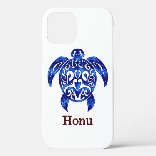 Ocean Blue Tribal Hawaiian Zee Turtle Case-Mate iPhone Case (Achterkant)
