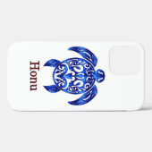Ocean Blue Tribal Hawaiian Zee Turtle Case-Mate iPhone Case (Achterkant (horizontaal))