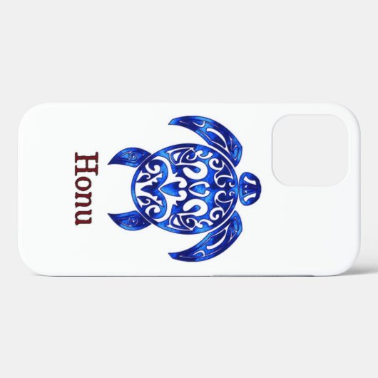 Ocean Blue Tribal Hawaiian Zee Turtle Case-Mate iPhone Case (Achterkant (horizontaal))