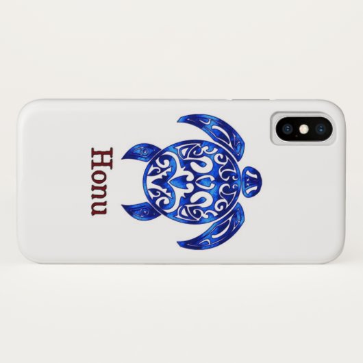 Ocean Blue Tribal Hawaiian Zee Turtle Case-Mate iPhone Case (Achterkant (horizontaal))